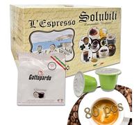 80 Capsule di Ginseng Compatibili con Nespresso Gattopardo - Solubili Monodose 80cc, Espresso Italiano