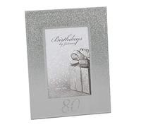 80° compleanno 10,2 x 15,2 cm cornice in vetro a specchio glitterato, design 80