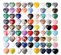 80 cristalli a forma di cuore, pietre naturali dell'amore, pietre preziose naturali al quarzo rosa, da tasca per pollice, pietre per chakra, Reiki, bilanciamento energetico, set assortito regalo per