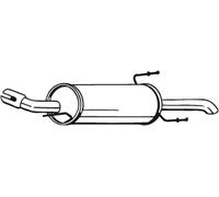 80 CV SILENZIATORE POSTERIORE PER VAUXHALL Astravan MK IV (G) CAS/Furg/Prom T98