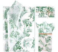 80 fogli di carta velina con stampa vintage, 50 x 35 cm, per confezioni regalo, blu francese, carta velina decorativa per matrimoni, compleanni, addio al nubilato, fai da te (verde)