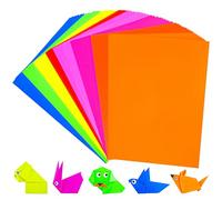 80 fogli di cartoncino colorato fluorescente - 8 colori, carta da costruzione per l'artigianato artistico, formato A4, 65 lb/180 gsm, carta da cartoncino a colori brillanti per stampante PAC07.
