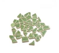 80 g (circa 50 ~ 70 pezzi) piastrelle per mosaico in porcellana 1-2,5 cm 0,4 mm di spessore, pietre in ceramica per fai da te e artigianato (verde erba)