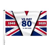 80 ° Giorno Europa Banner Commemorativo - Squisita Banner Vittoria D'Europa, Decorazione Luminosa Per Portico, Prato, GiardinoVe Day Flag, 2025 VE Day 80th Flag |