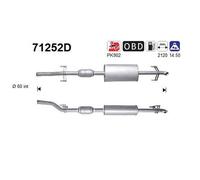 Magnaflow Catalizzatore AS 71252D 95 kW 129 CV per Mercedes Sprinter 2‑T FURG B901/B902 213 CDI