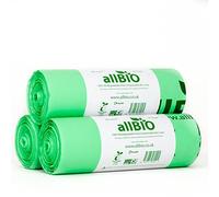 80 Litri x 60 sacchetti allBIO Sacchetti Pattumiera Organico 100% Biodegradabili e Compostabili 80 Litri/Sacchetti Contenitore Rifiuti