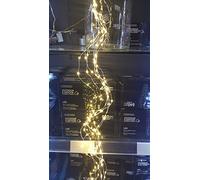 80 MICROLED BIANCO CALDO CASCATA BATTERIE LUCI NATALE ADDOBBI PRESEPE