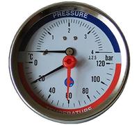 80 millimetri 4 bar con ingresso posteriore 120c manometro della temperatura da 1/2"BSP Termomanometro