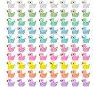 80 mini anatre in resina luminescente, anatre artigianali, anatroccoli realistici, possono essere utilizzate per decorare acquari, case delle bambole, piante in vaso (10 colori)