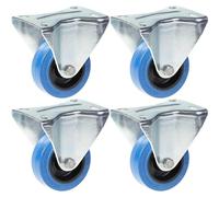 80 mm 3" rotelle in gomma blu fisse e robuste con capacità di 560 kg, set di 4