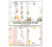 80 Pages of Cute Easter Notebook for Kids - Bright Color Journal for Drawing, Writing and Sweet Easter Basket Stuffers, Personalised Invitations, ... Single sided, 40 Sheets, 8 Designs, 8.5 x 11"