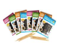 通用 80 Pagine 8 Pezzo Scratch Art, Arcobaleno Grattare, Pad Doodle Neri, con Matita di Legno, Ecologico e Innocuo, per Bambini Scarabocchi, Dipinti Fai da Te, Regali Perfetti