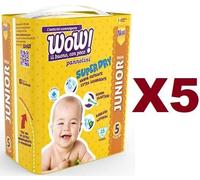 80 PANNOLINI WOW SUPER DRY JUNIOR 12/25KG TAGLIA 5 JUNIOR