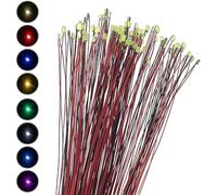 80 pezzi 0805 Mini diodo a LED saldato, 16 cm, cavo micro SMD presaldato, LED 0805, pre-cablato per fai da te, modellismo, layout di modelli, decorazioni, ecc., 8 colori misti