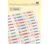 80 pezzi/160 pezzi Adesivi personalizzati con nomi di cartoni animati carini, in materiale PVC impermeabile e autoadesivo, adatti per bottiglie d'acqua, libri, cancelleria, scatole per il pranzo, ades