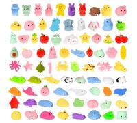 80 Pezzi Antistress Squishy Fidget Toys - Kawaii Animale Frutta Dinosauro Giocattoli Sensoriali Morbido Squishy Cute Spremere - Regalini Fine Festa Compleanno - Gadget Compleanno Bambini