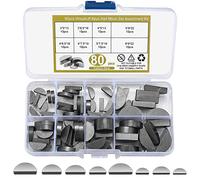 80 pezzi assortimento chiavette elastiche, set di chiavette a mezzaluna, kit assortimento di chiavette elastiche da set di chiavette di trasmissione, kit assortimento puleggia volano albero motore