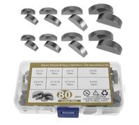 80 Pezzi Assortimento Chiavi Woodruff Semicerchio Resistente | Set Custodia Robusta e Scomparti Organizzati, per Tecnici Veicoli e Meccanici Bici