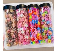 80 pezzi/barattolo Assortimento di fermagli per capelli colorati a forma di margherita e farfalla, accessori per capelli semplici e carini da principessa, adatti per uso quotidiano Animale,Piante,stam