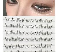 80 pezzi ciglie finte chiare con stelo Arctic Star, B Curl, aspetto naturale, ciglie a forma di girasole per principianti, ciuffetti di ciglie, ciglie singole, ciglie finte Fibra sintetica