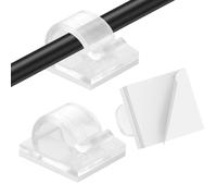 80 Pezzi Clip per Cavi Fermacavi Adesivi Cable Organizer Scrivania Trasparente