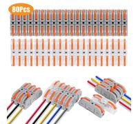 80 Pezzi Connettori Elettrici Rapidi Con Dado a Leva, Connettore per Filo SPL-1