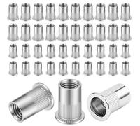 80 Pezzi Dadi Rivetti Filettati in Acciaio Inox,M6 M8 Dadi Filettati a Testa Piatta, dadi rotondi a testa svasata per piastre in metallo e plastica