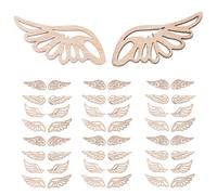 80 pezzi d'angelo per fai da te, decorazioni natalizie in legno, d'angelo incompiute in legno, mini decorazioni natalizie, ornamento per Natale, matrimoni, feste, fai da te, decorazioni per la casa