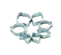 80 pezzi di fascette a doppio orecchio O CLIPS - a crimpare for tubi flessibili in silicone for aria, benzina, acqua e carburante, in acciaio inossidabile, anello serraggio Cinch