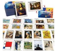 80 pezzi di gioco di corrispondenza di opere d'arte, 40 famose schede di memoria per pittura bilingue gioco di immagini, giocattoli educativi per l'apprendimento migliorano la memoria e le abilità di