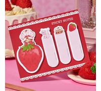 80 pezzi di simpatici adesivi a forma di fragola, 4 modelli da 20 fogli ciascuno, adatti per note, diari, memo e decorare tutto ciò che si desidera, fragola, gatto, torta, idee regalo Frutta & verdura