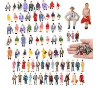 80 Pezzi EeleaN Mini Modellino Ferroviario Figure Figure In Miniatura Figure Dipinte Scala 1:85 Figure di Persone in Plastico Modello di Persone Non Verniciata in Scala for miniature scenes New