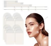 80 pezzi Face Lifting Tape, Rughe Cerotto Viso Invisibile e 8 Cords per Lifting del viso, 4 misure, strumento per tonificare il viso, da applicare su doppio mento, linee sottili, pelle flaccida