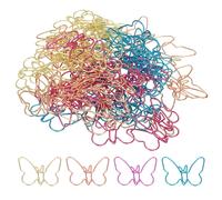 80 pezzi graffette a farfalla, 37mm, 4 colori per clip carta carina
