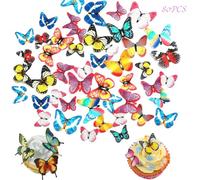 80 Pezzi Mixed Butterfly fiori commestibili per torte,Farfalle decorative torta,Farfalla Cupcake Toppers,decorazioni per cupcake a forma di farfalla