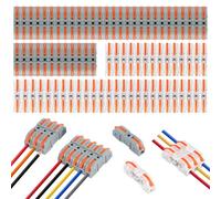 80 Pezzi Morsetti Elettrici Rapidi, Morsettiere Elettriche con Leva di Comando Conduttori Bilaterali, Connettori elettrici, Morsetto Elettrico per Il Collegamento dei Cavi