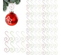 80 pezzi Natale Ornamento Ganci Guaina Albero di Natale Decorazioni A forma di S Palla Appendini In metallo Ganci Natale Oro Argento Rosso Verde per Decorazioni Ornamento Casa Festa 50mm