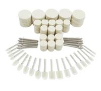 80 Pezzi Ruota di Tampone Lucidatura in Lana per Dremel Cuscinetti per Lucidatrici con Gambo 1/8" Punta Trapano Lucidatura Kit Riutilizzabile per Mole per pulitura per Metallo Vetro Gioielli