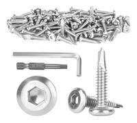 80 Pezzi Viti Autofilettanti per Metallo, 410 Acciaio Inossidabile M5,5 x 25 mm Viti Autoperforanti per Metallo con Punta Esagonale Interna Chiave Esagonale per Il Fissaggio Di Lamiere