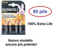 80 pile batterie Stilo AA alcaline MN1500 DURACELL POWER BOOST EXTRA LIFE 150%