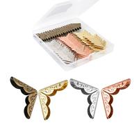 80 protezioni angolari per libri, in metallo, 4 colori, stile vintage, per album fotografici, quaderni, album di ritagli, menu e cartelle di file