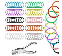 80 Pz Anelli Libro 30mm, Anelli Rilegatura Metallici con Perforatrice
