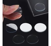 80 Pz Tampone da Tavolo in Vetro, 25 mm x 2,2 mm Paraurti da Tavolo in Vetro Trasparente, Tampone Antiscivolo in Plastica, Tamponi Paraurti Adesivi Rotondo per Piano Mobili