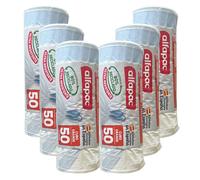 80% riciclato 6 rotoli da 15 sacchetti della spazzatura (90 sacchetti) 50L 68x75cm bianco autosigillante