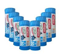 80% riciclato 8 rotoli da 15 sacchetti della spazzatura (120 sacchetti) 'Secchio alto' 50x75cm 30L autosigillante