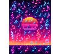 80’s Themed Music Paper Notebook: Retro Synthwave Themed Staff Paper Journal | 8.5” x 11” with 120 Pages of Blank Sheet Music for Songwriting, Musicians, and Music Lovers
