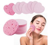 80 spugne per il viso compresse a forma di cuore e cerchio, morbida spugna per il viso, spugna per il viso, spugna per la pulizia del viso, 80 pezzi