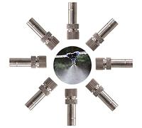 80 ugelli nebulizzatori per sistema di raffreddamento, teste di nebulizzazione ad attacco rapido da 6 mm, in acciaio inox, ugelli antinebbia per patio, giardino, kit di attrezzi per irrigazione