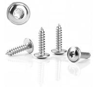 80 viti autofilettanti in acciaio inox M3 x 10 mm, viti a testa piatta, con disco 304, antiruggine, autofilettanti Torx A2 V2A, filettatura completa (argento)