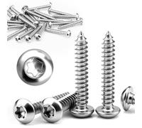 80 viti autofilettanti M3 x 10 mm, in acciaio inox, viti a testa piatta, per legno, filettatura completa, autofilettanti Torx, per viti spax, pannelli acustici (argento)